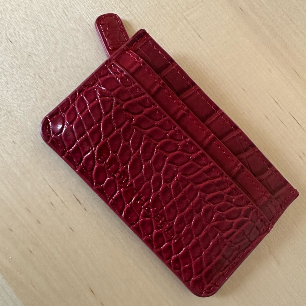 SALE 3/$15 Bellow the Belt card holder mini wallet in snakeskin red
